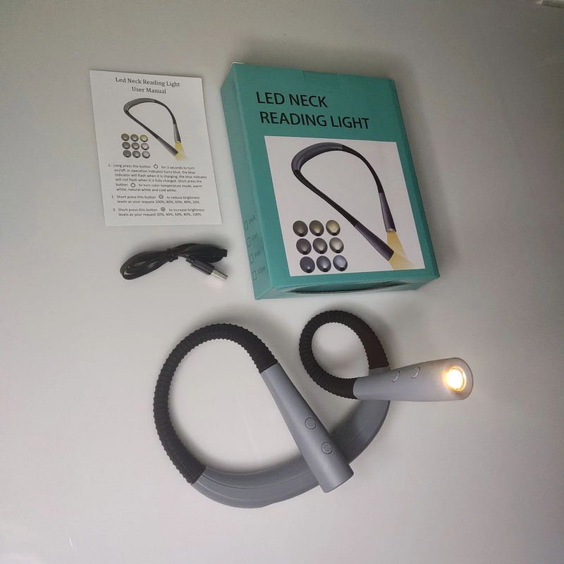 Rechargeable Neck LED Book Reading Light with 3 Light Modes