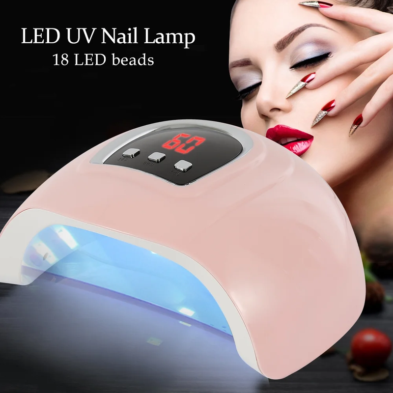 54W Professional UV Gel Nail Lamp - 18 LED Light Nail Dryer Polish Curing