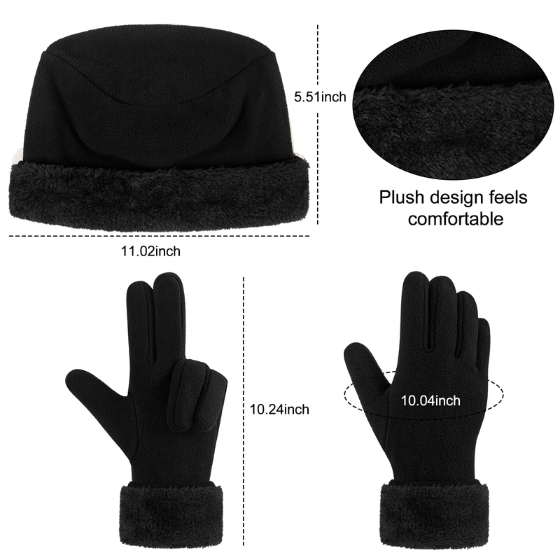 Women's Beanie Hat, Scarf & Gloves Set 