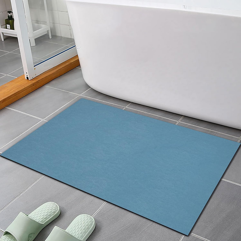 Thin Diatomaceous Earth Bath Mat, Non Slip Quick Dry Super Absorbent Washable Shower Mat Bathroom Floor Mat