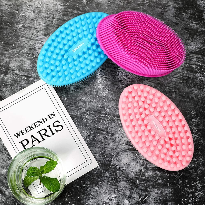 Set of 3 Silicone Body Scrubber Loofahs for Exfoliating