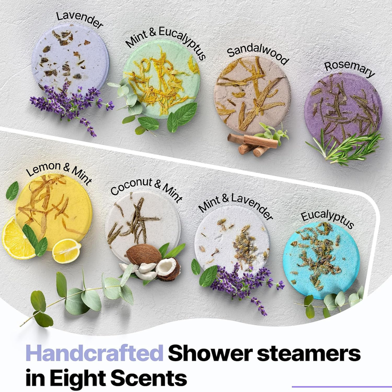 8 Pack Shower Steamers - Aromatherapy with Natural Essential Oils