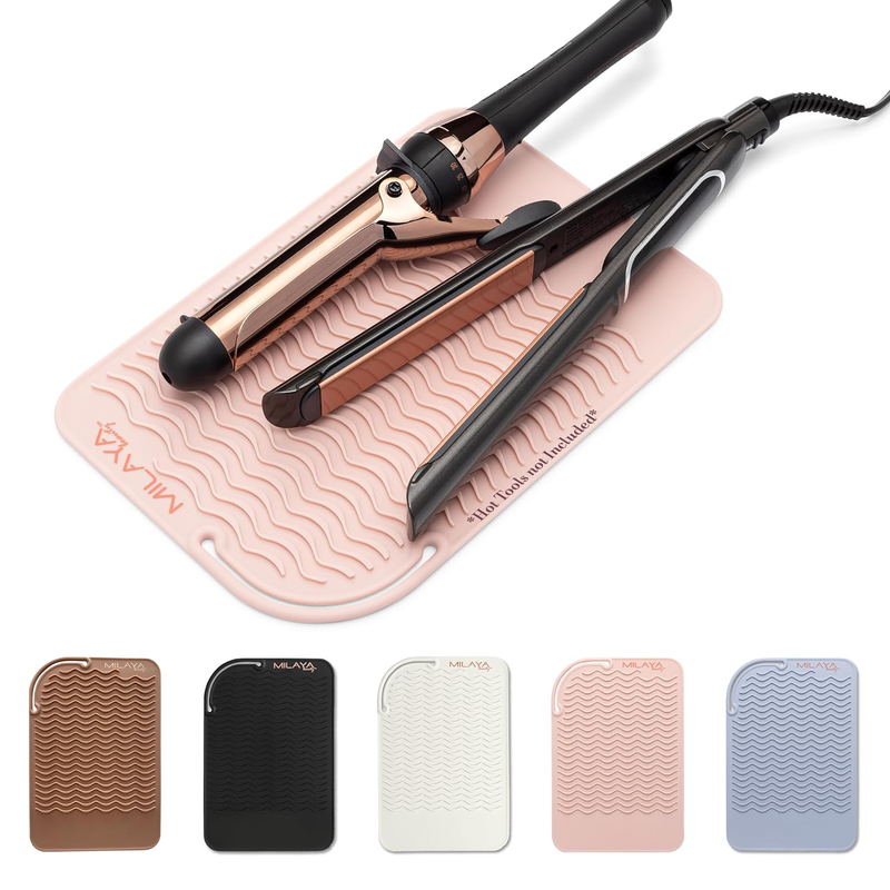  Silicone Heat Resistant Mat for Curling Irons, Flat Irons, and Makeup Tools