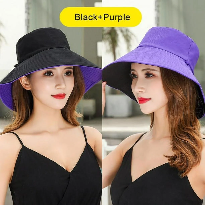 Women's Wide Brim Sun Hat - Foldable UV Protection Bucket Hat