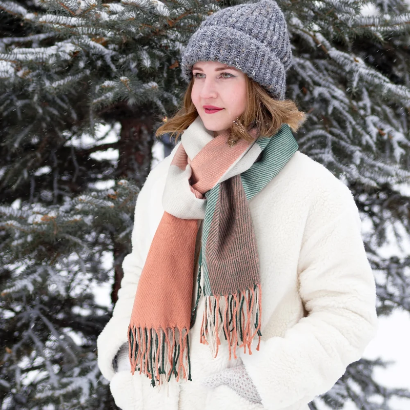 Women's Winter Scarves - Plaid Warm Cozy Shawls and Wraps