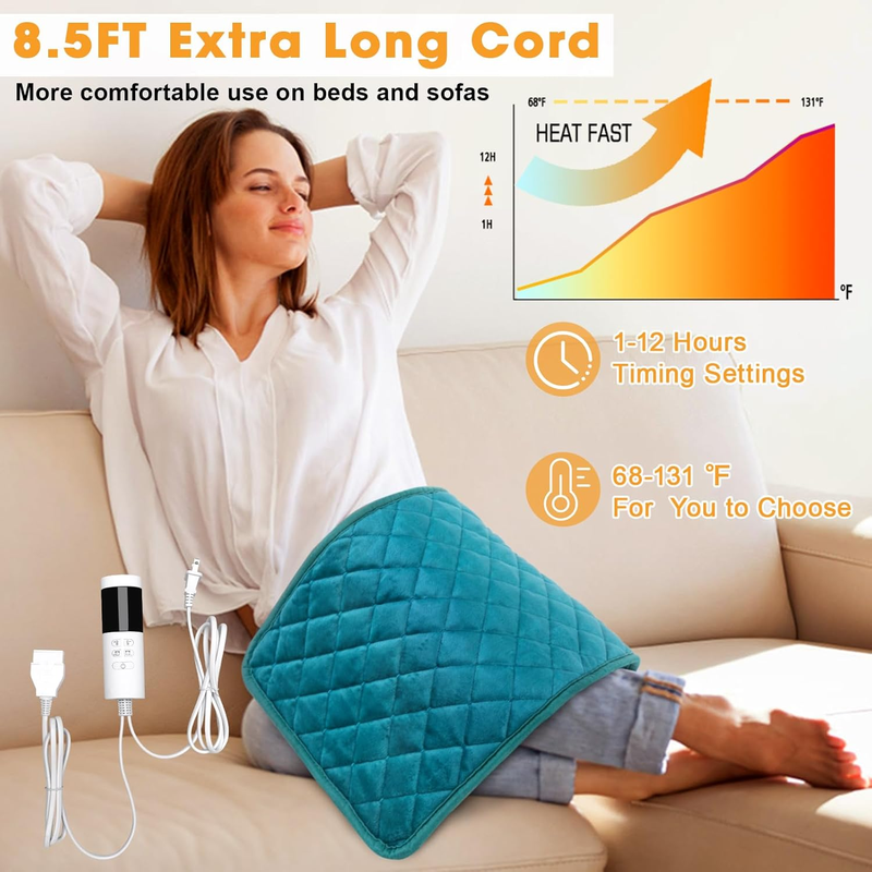 Moist Heat Heating Pad with Temperature Settings and Auto Shut Off