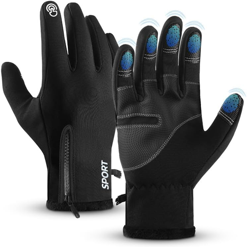 Touch Screen Windproof Cold Weather Gloves with Anti-Slip Grips