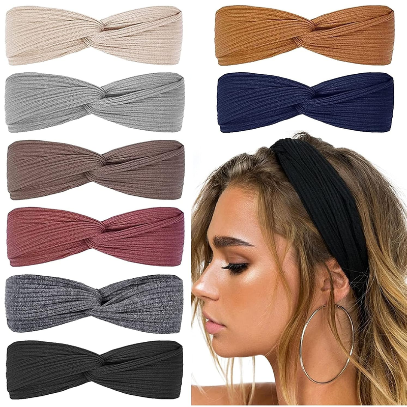 8 Pack Women's Headbands with Twist Knotted Style