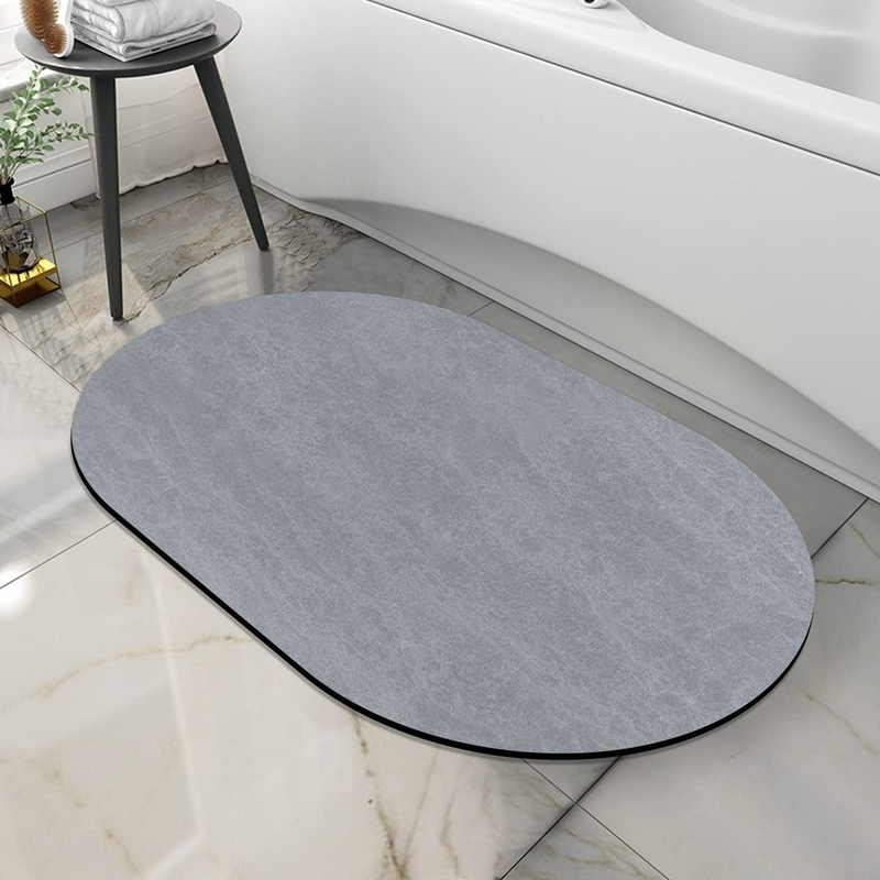 Thin Diatomaceous Earth Bath Mat, Non Slip Quick Dry Super Absorbent Washable Shower Mat Bathroom Floor Mat