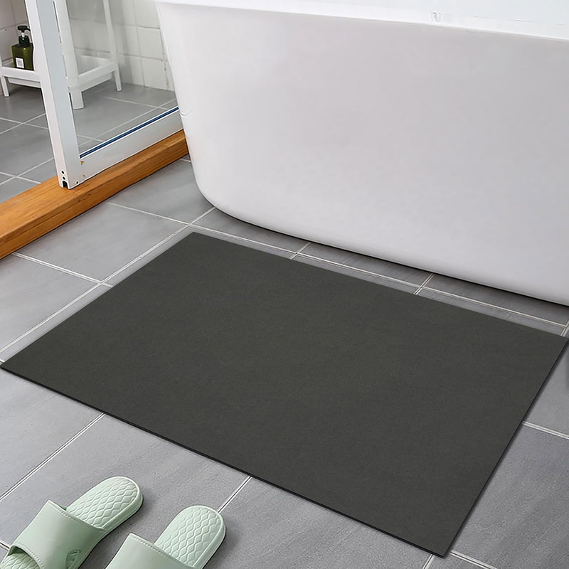 Thin Diatomaceous Earth Bath Mat, Non Slip Quick Dry Super Absorbent Washable Shower Mat Bathroom Floor Mat