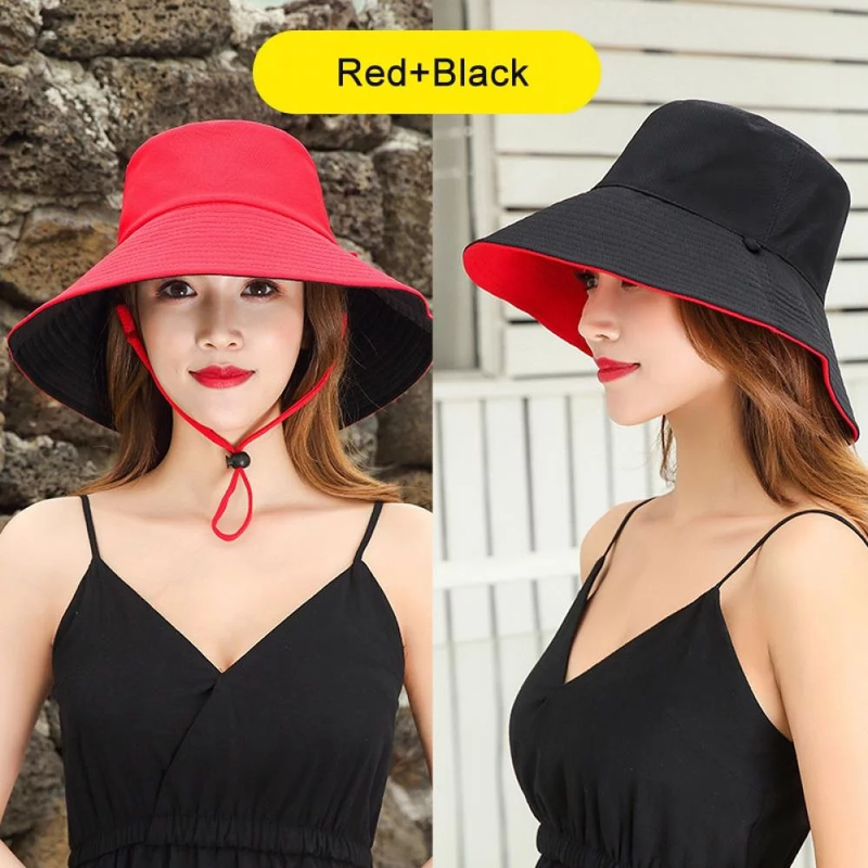 Women's Wide Brim Sun Hat - Foldable UV Protection Bucket Hat