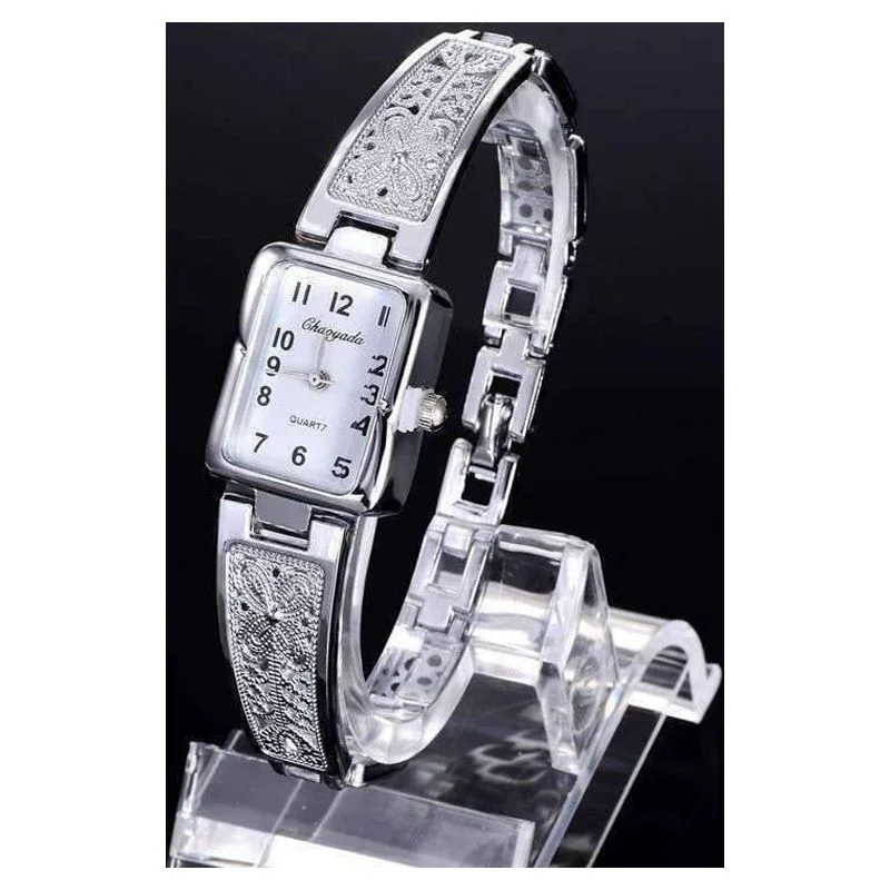 Women's Art Deco Filigree Antique Style Watch - Silver or Gold