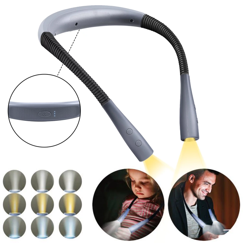 Rechargeable Neck LED Book Reading Light with 3 Light Modes