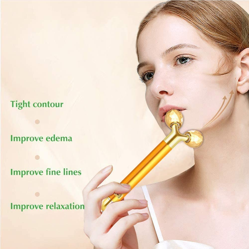  2-In-1 Electric Face Massager - 3D Roller and T Shape Facial Roller