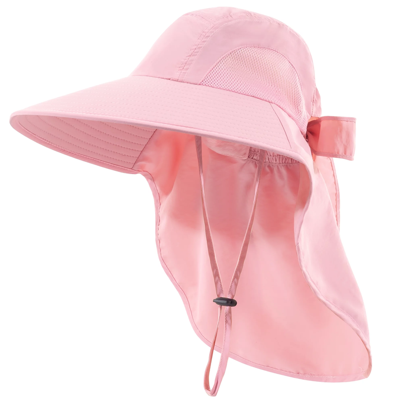 Women's Nylon UPF Protection Sun Hat - Fishing Bucket Hat with Neck Flap