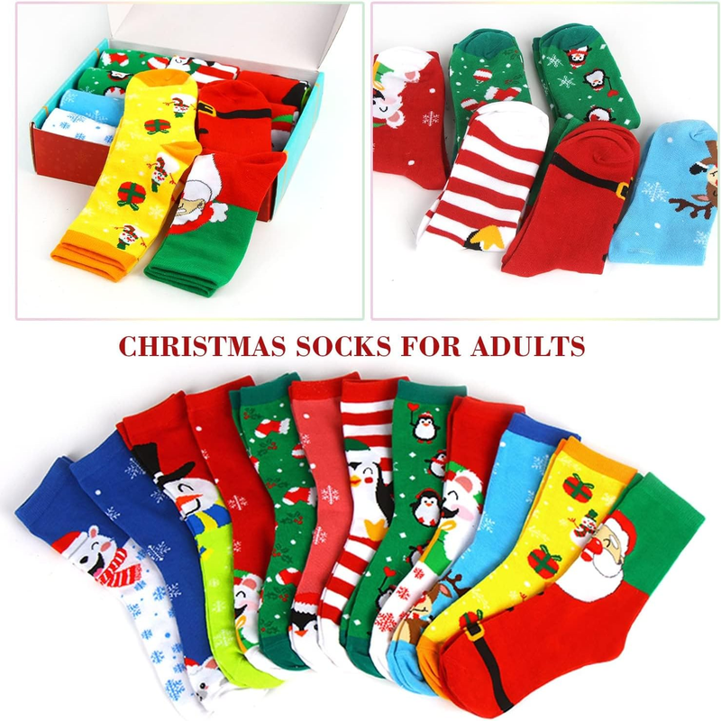 12 Pairs Funny Christmas Socks