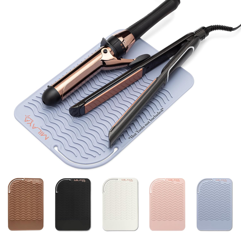  Silicone Heat Resistant Mat for Curling Irons, Flat Irons, and Makeup Tools