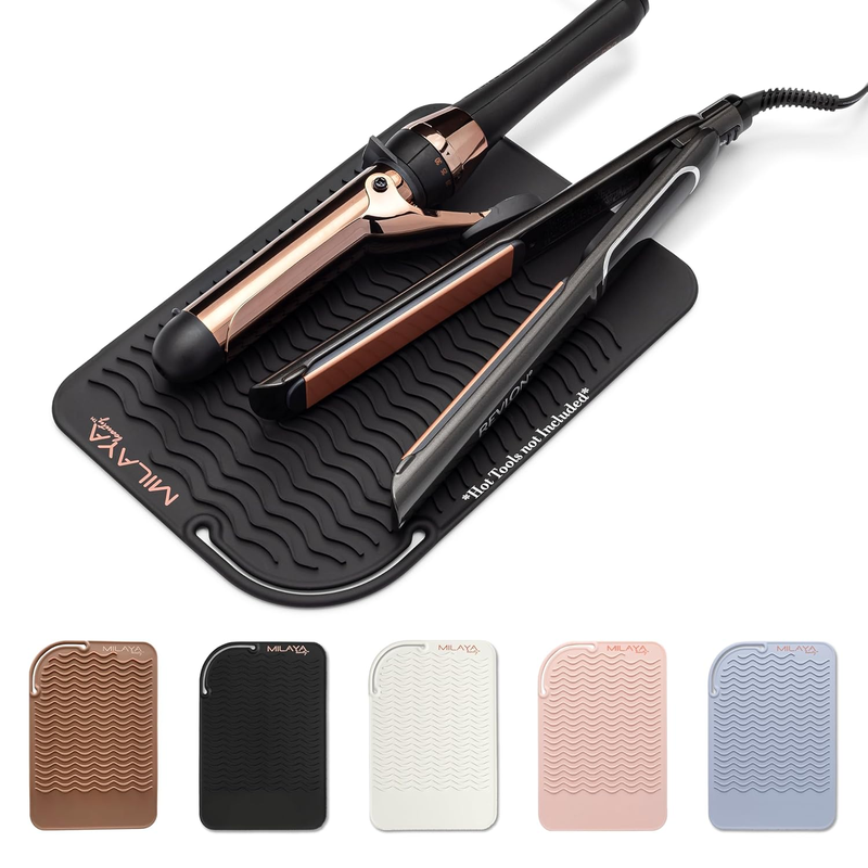  Silicone Heat Resistant Mat for Curling Irons, Flat Irons, and Makeup Tools