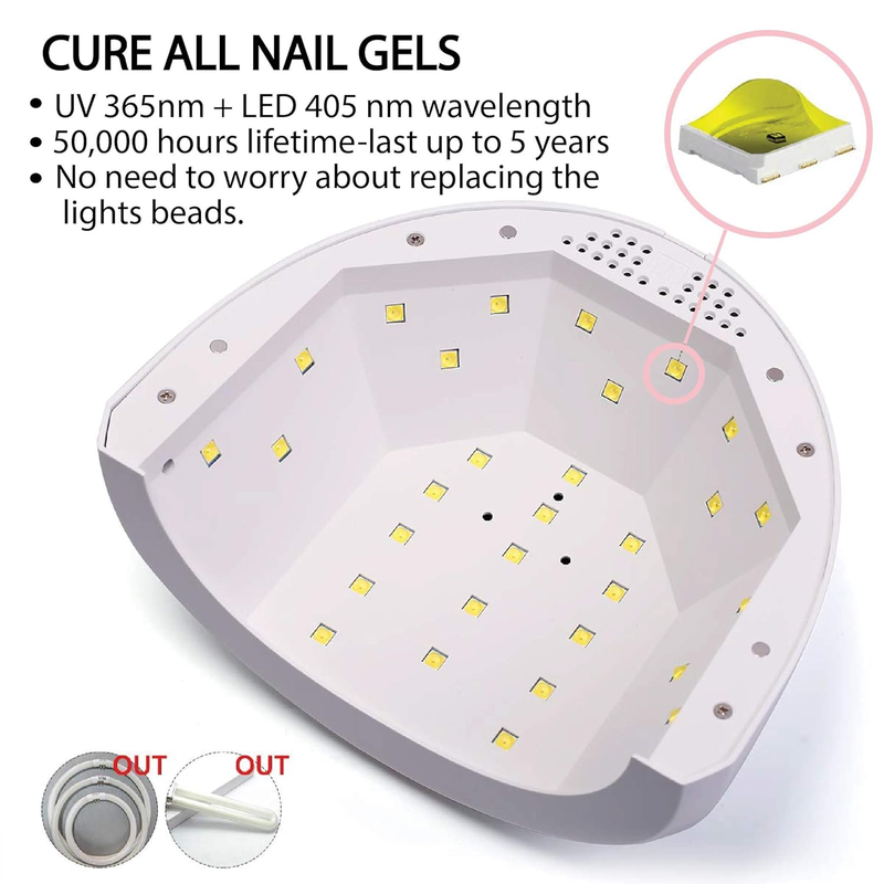 UV LED Nail Lamp - 8W UV Dryer with 3 Timers