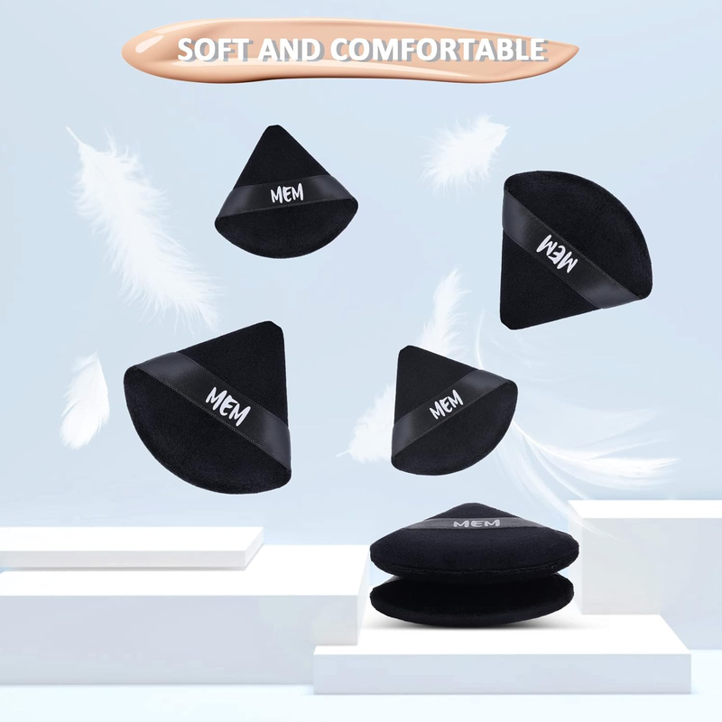 8 Pack Triangle Powder Puff For Make Up Application - Wet or Dry Use Beauty Sponge