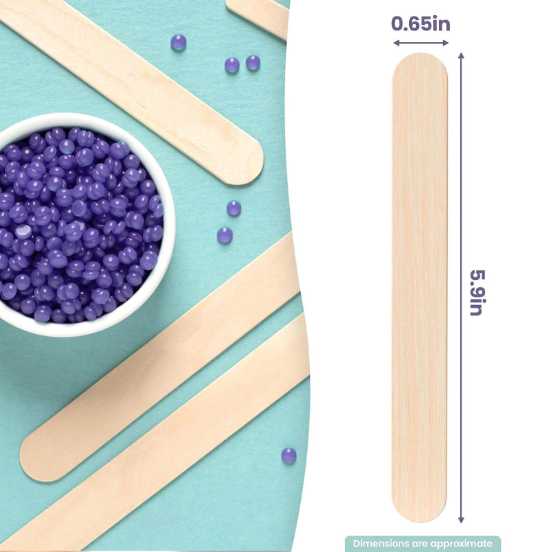 Waxing Sticks for Hair Removal, Splinter-Free Wooden Sticks for Face and Body