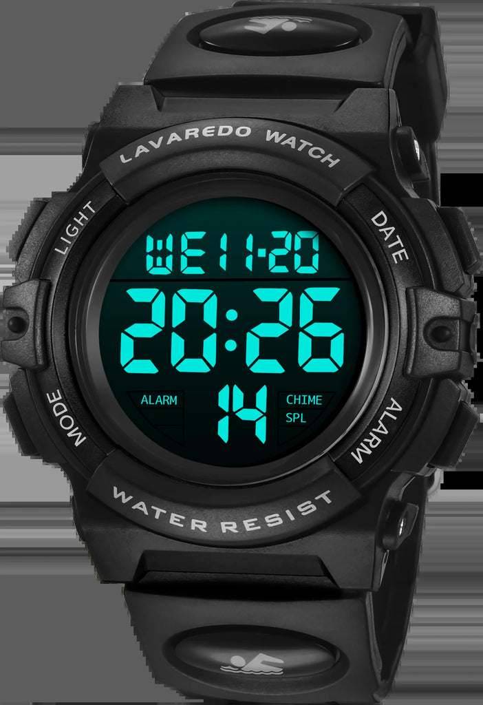 Boy's Digital Sport Outdoor Waterproof LED Wrist Watch with Stopwatch