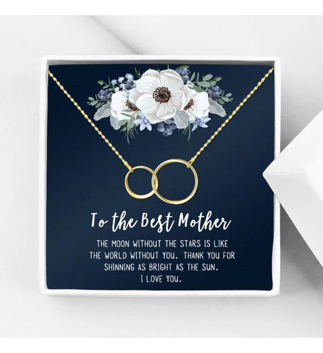 To The Best Mother Mother's Day Gift, Gift for Her, Gift for Her, Mother's Day Jewelry with Card, Card and Necklace Set for Mother's Day, Gift for Mom [Gold Infinity, No-Personalized Card]