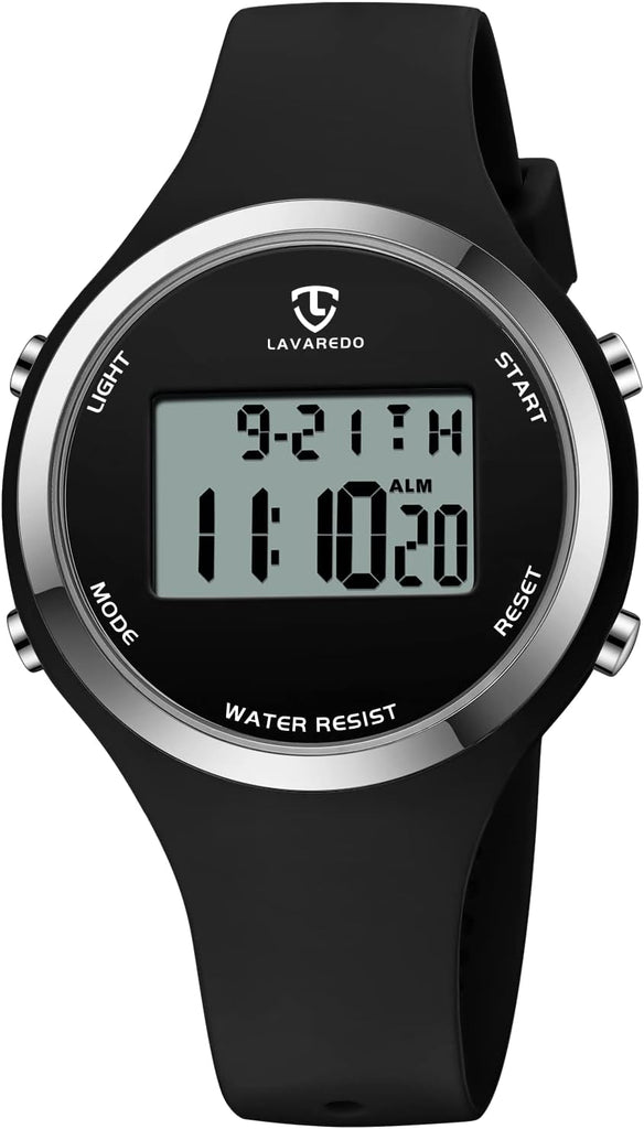 Digital Sport Watch - 3ATM Waterproof Wrist Watch with Alarm Clock