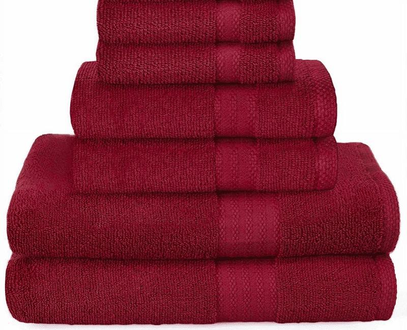 6 Pieces Towel Set - 2 Bath, 2 Hand & 2 Washcloths