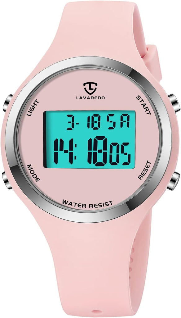 Digital Sport Watch - 3ATM Waterproof Wrist Watch with Alarm Clock