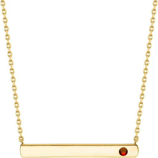 14K Gold Plated Crystal Birthstone Bar Necklace