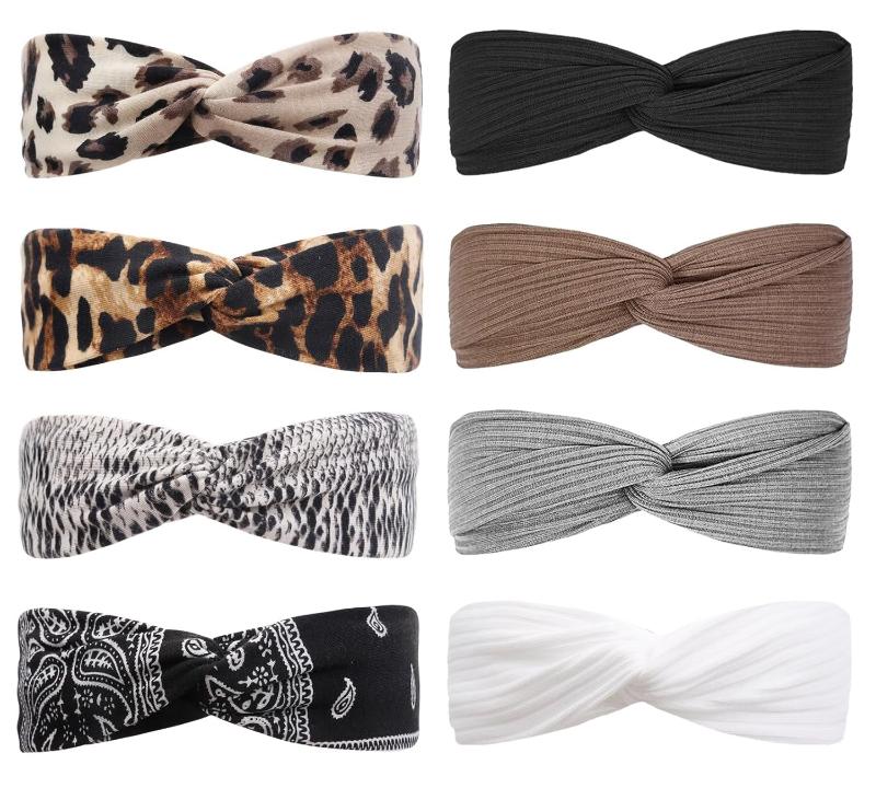 8 Pack Women's Headbands with Twist Knotted Style