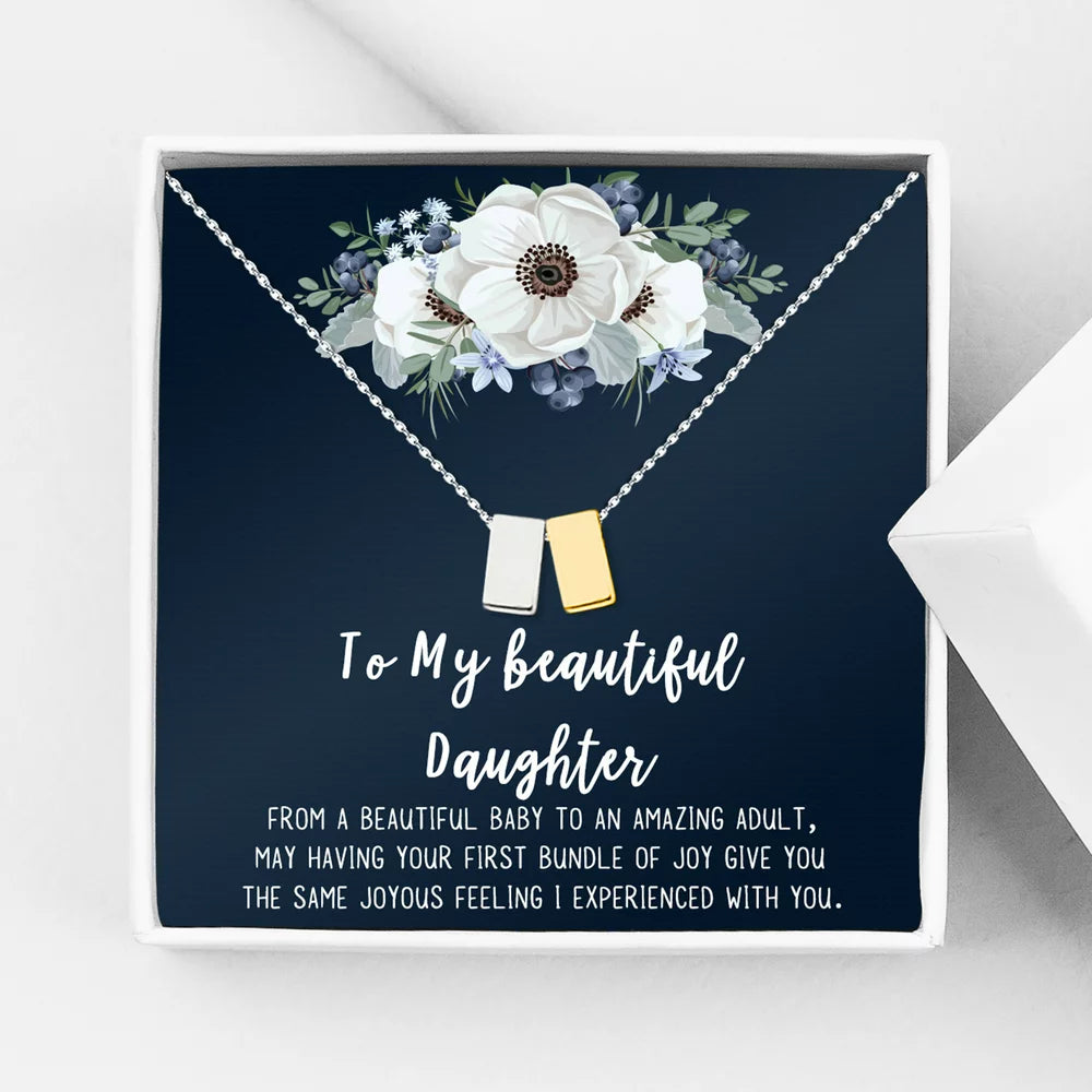 Mother Daughter Necklace Jewelry with Gift Box Card - Gifts for Mom, Daughter, Birthday, Mothers Day - Two Infinity Necklace for Women [Silver Infiniry Ring, No-Personalized Card]