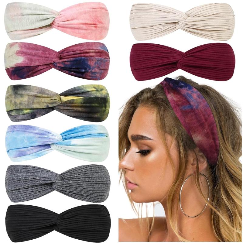 8 Pack Women's Headbands with Twist Knotted Style