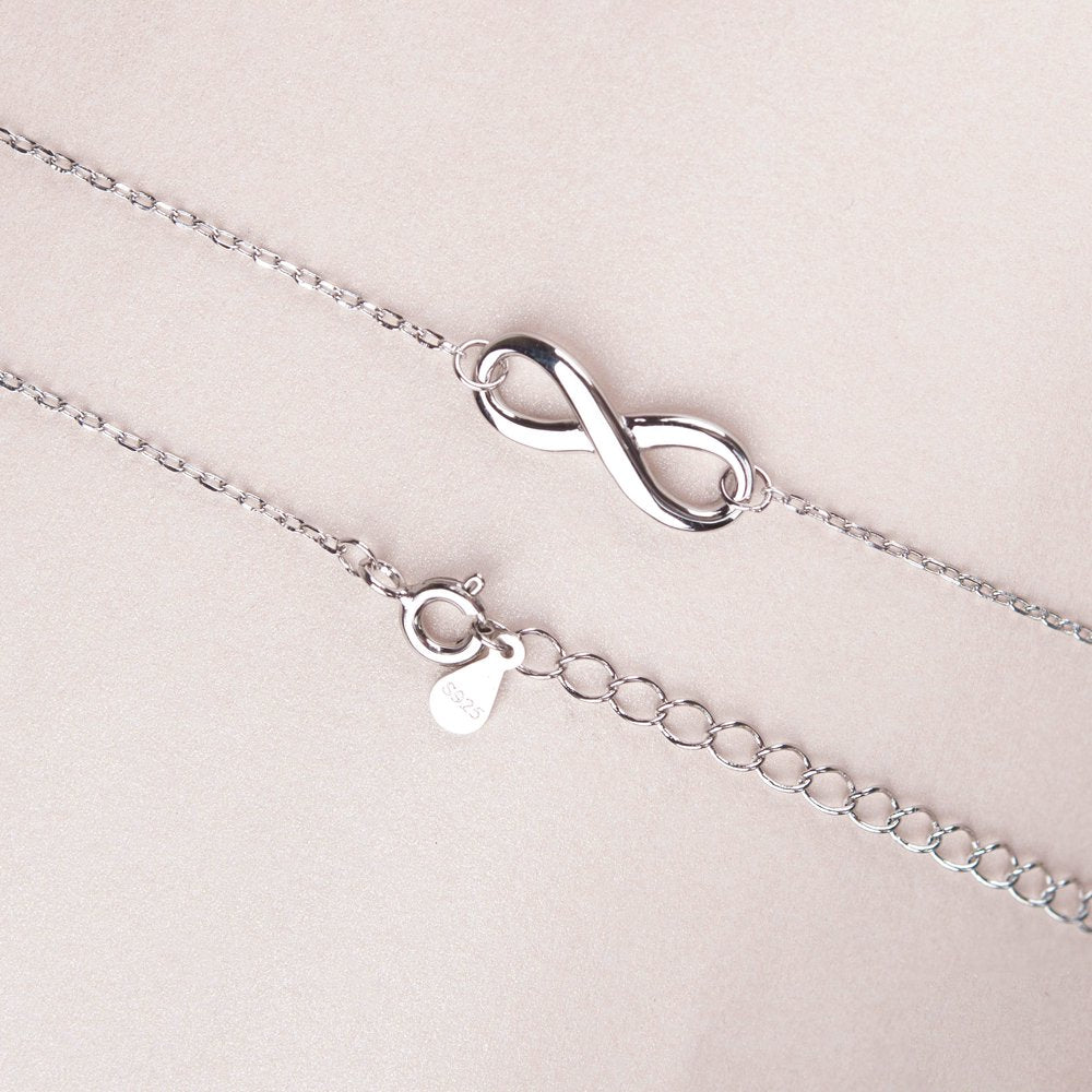 Endless Love Across Generations 925 Sterling Silver Infinity Symbol Necklace, Three Generations Necklace Gift for Grandmother, Mother, Granddaughter