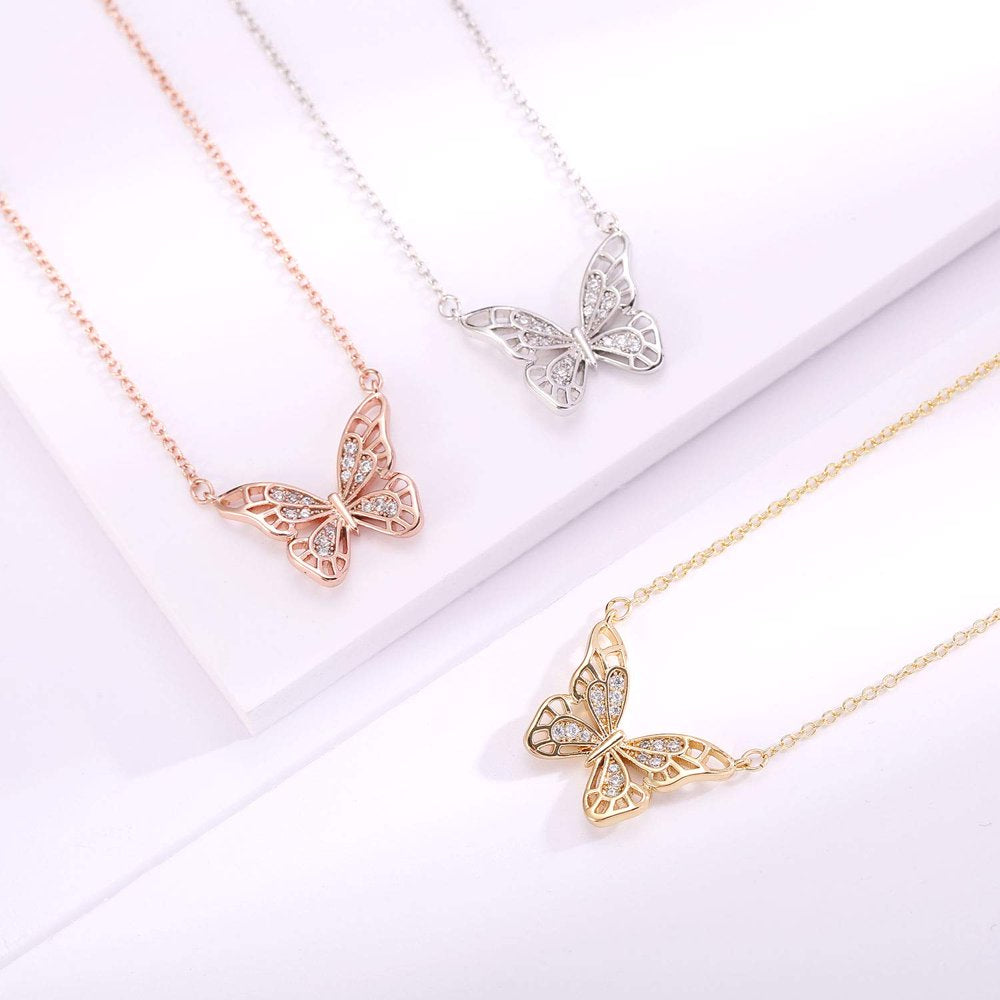 Beautiful Butterfly Necklace Pendant & Chain Set