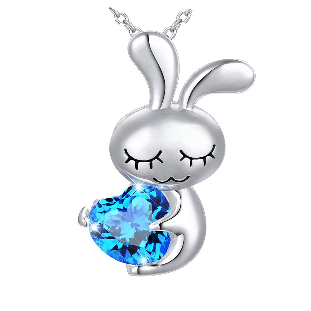 Daughter Greeting Card Sterling Silver Bunny Necklace Girls