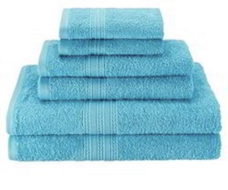 6 Pieces Towel Set - 2 Bath, 2 Hand & 2 Washcloths