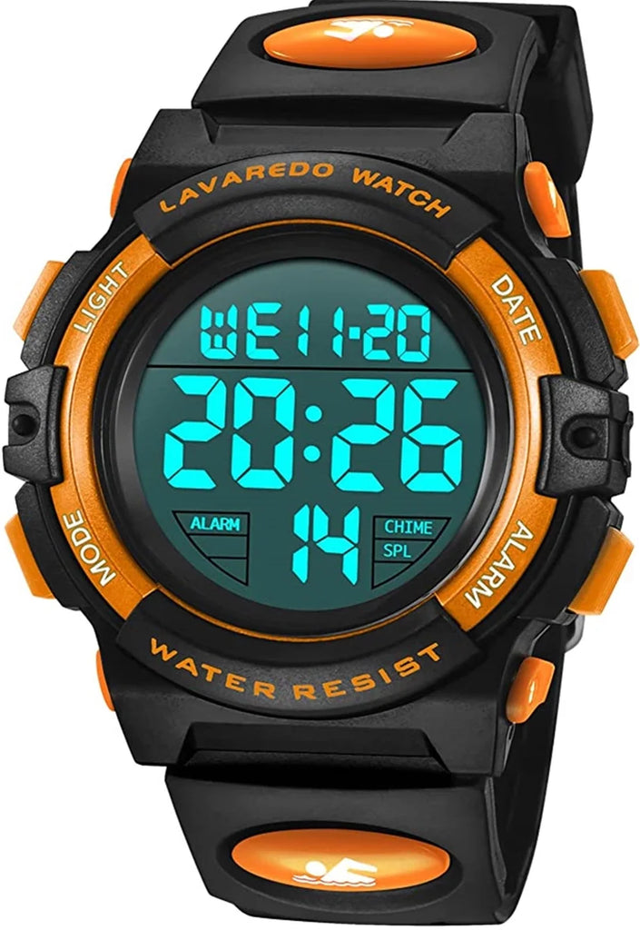 Boy's Digital Sport Outdoor Waterproof LED Wrist Watch with Stopwatch