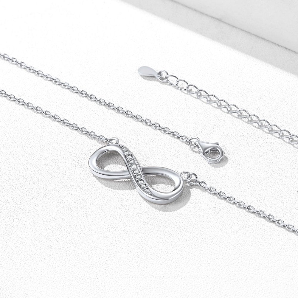 Infinity Necklace for Women Cubic Zirconia Infinity Necklace Sterling Silver Jewelry Birthday Christmas Gift for Her Wife Mom