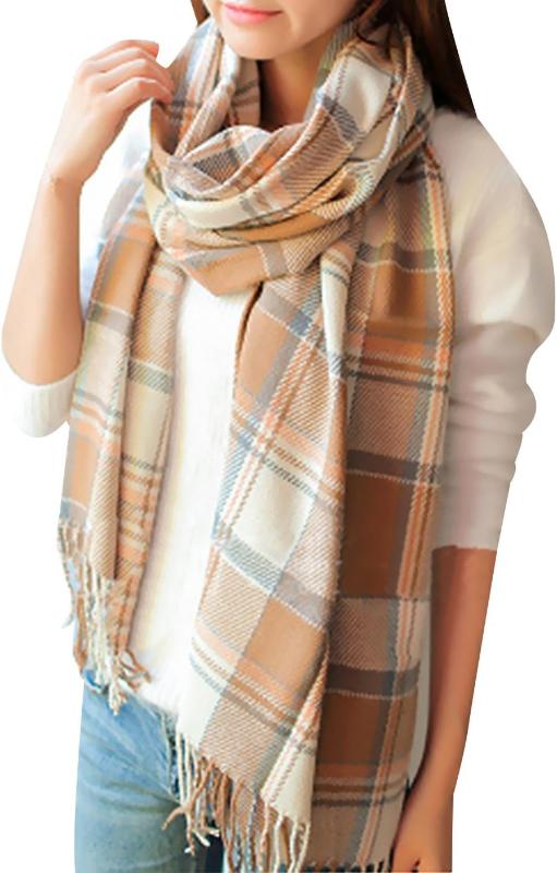  Women's Scarf - Long Plaid Warm Lattice Scarves