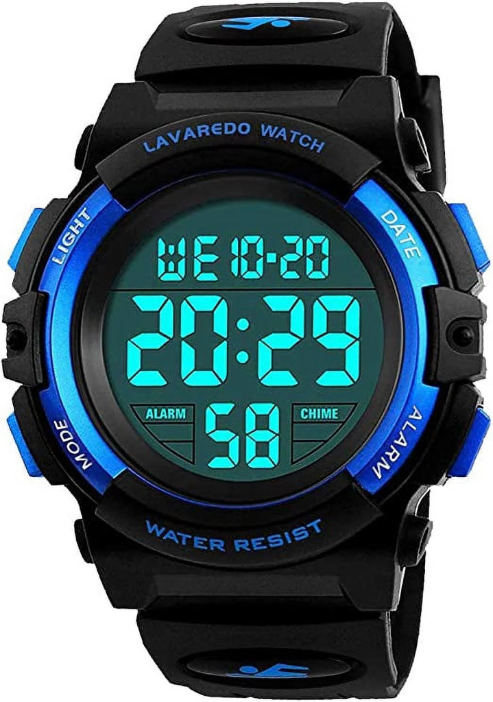 Boy's Digital Sport Outdoor Waterproof LED Wrist Watch with Stopwatch