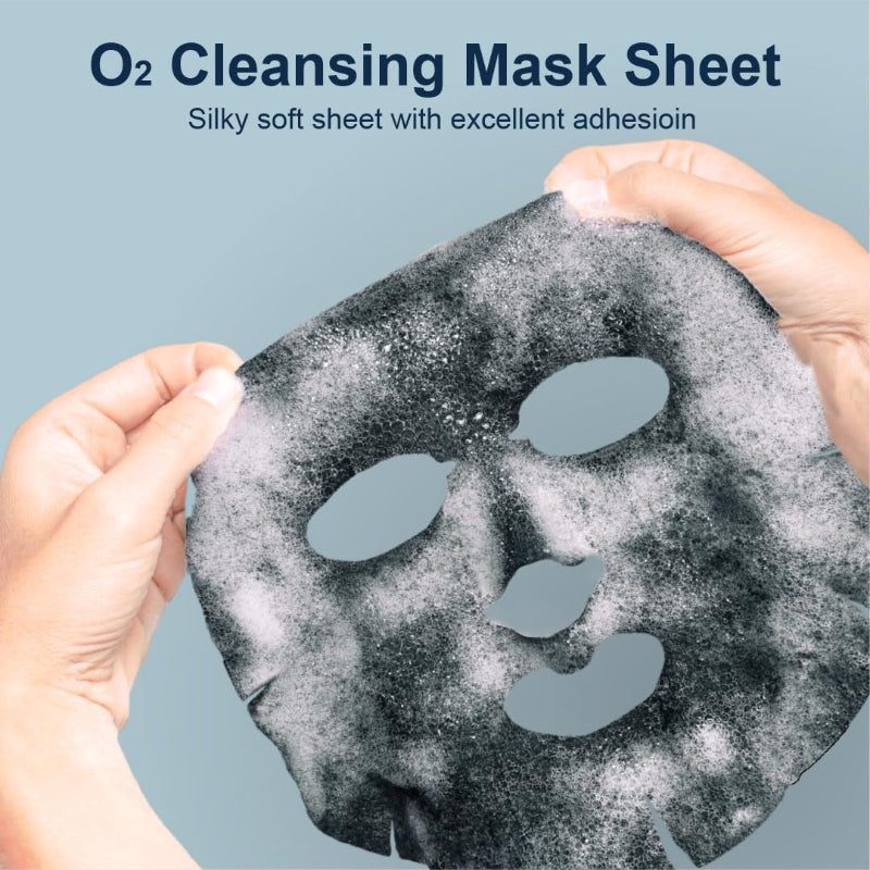 Deep Purifying Black O2 Bubble Mask, Charcoal Sheet Mask for Brightening