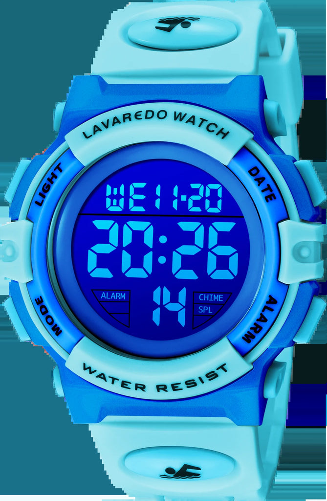 Boy's Digital Sport Outdoor Waterproof LED Wrist Watch with Stopwatch