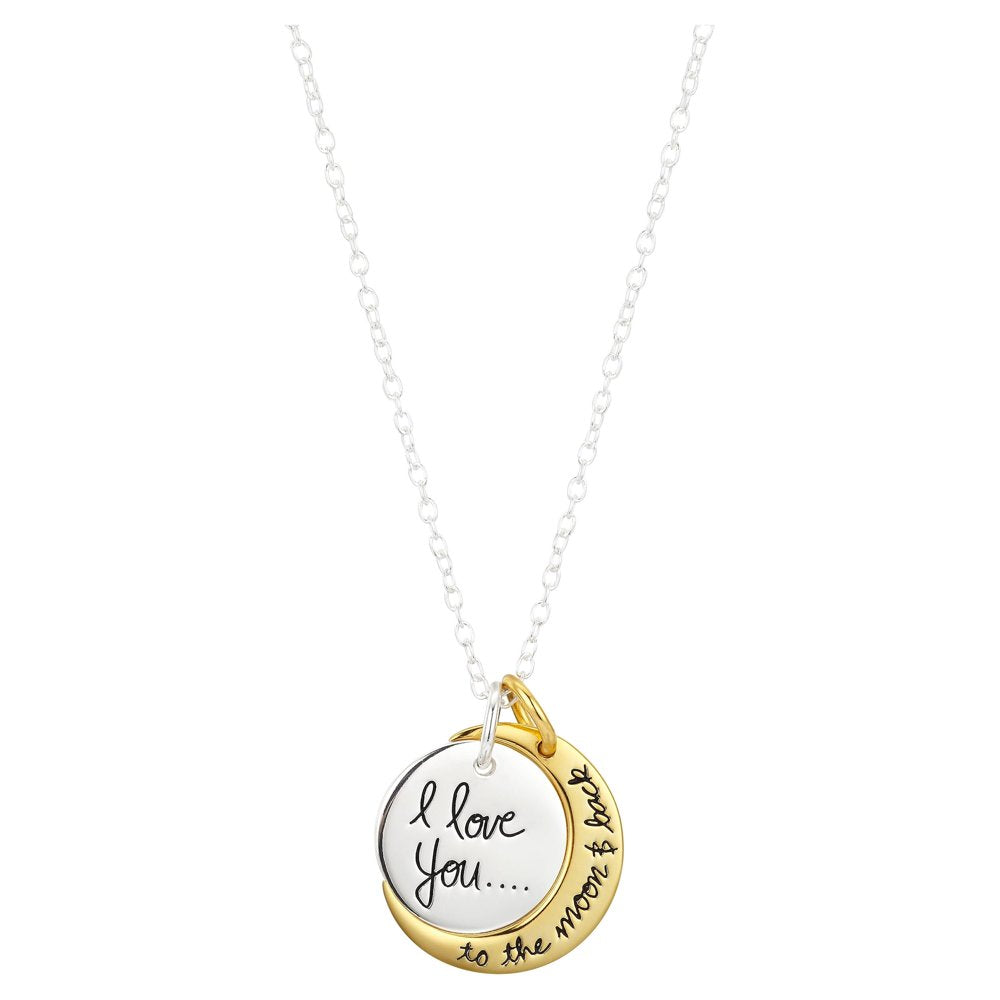 Women's Sterling Silver "I Love You to the Moon & Back" Pendant Necklace
