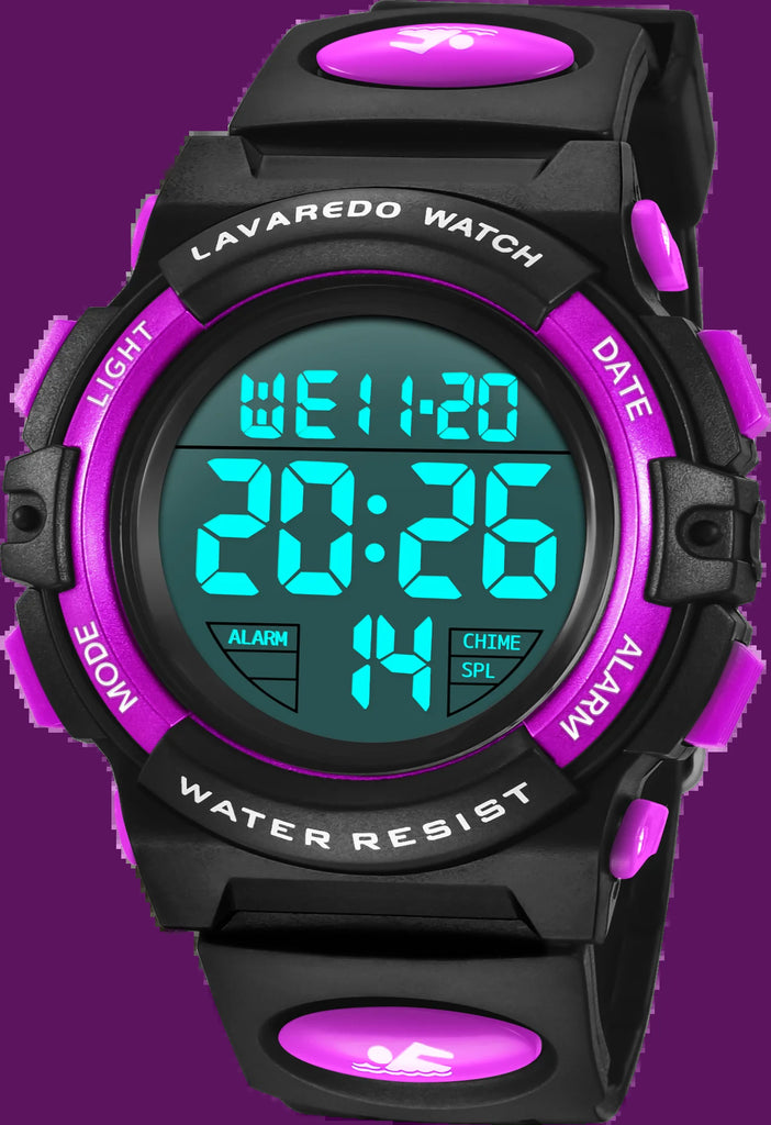 Boy's Digital Sport Outdoor Waterproof LED Wrist Watch with Stopwatch