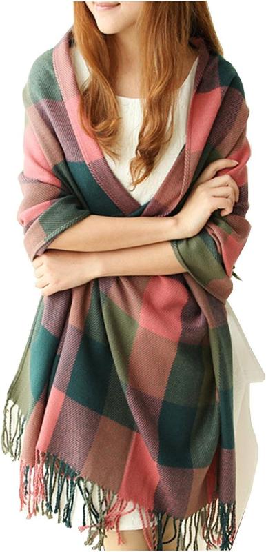  Women's Scarf - Long Plaid Warm Lattice Scarves