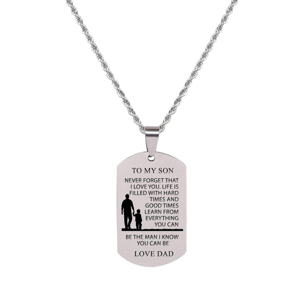 Sentiment Tag Necklace - TO GRANDPA FROM GRANDSON