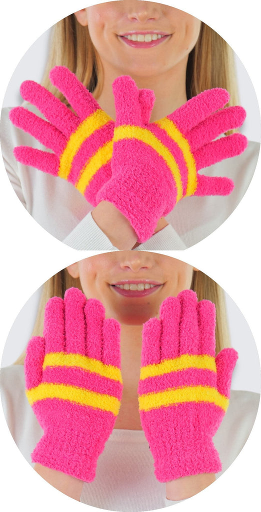 Pack of 6 Assorted Plush Magic Gloves - One Size