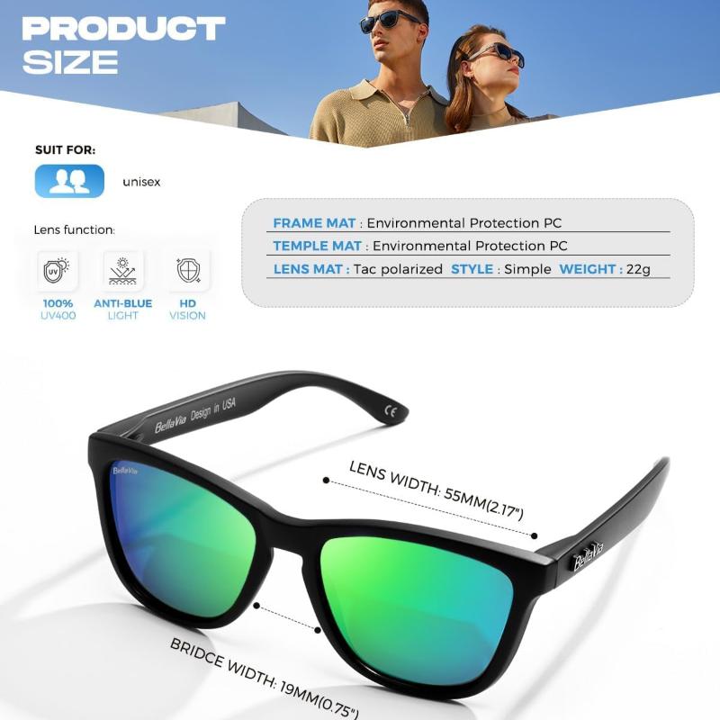 Unisex Lightweight Polarized Rimless Sunglasses for Men and Women